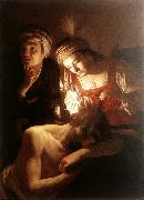 HONTHORST, Gerrit van Samson and Delilah sf oil on canvas